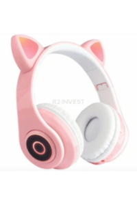 BT Naglavne slušalice s LED svjetlećim ušima (pink) - B39 - slika proizvoda