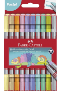 Flomaster školski 10boja obostrani Pastel Faber Castell 151112 blister - slika proizvoda