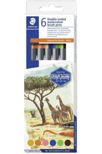 Flomaster 6 boja obostrani akvarel Africa Design Journey Staedtler - slika proizvoda
