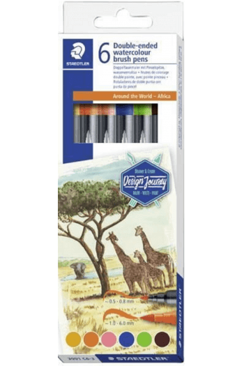 Flomaster 6 boja obostrani akvarel Africa Design Journey Staedtler - slika proizvoda