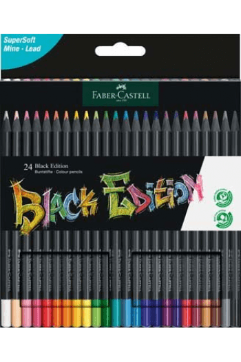 Boje drvene 24boje trokutaste Black Edition Faber Castell 116424 blister - slika proizvoda