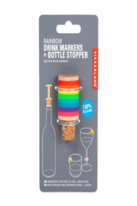 Rainbow Wine Rings+Stopper