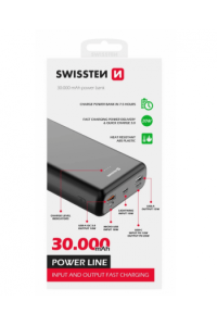 Dodatna Baterija - Power Bank Swissten 30000Mah, 20W, Pd, Qc, Svi Utori, Crna - slika proizvoda