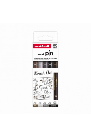 Marker Uni pin set crni EFB,BR. svijetlo sivi BR. tamno sivi BR. sepia BR Brush Art 5,1 - slika proizvoda