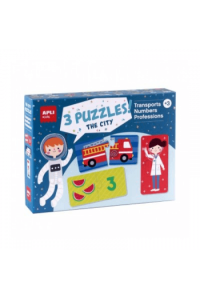 Slagalica Apli Grad - 3 u 1: prijevoz, zanimanja i brojevi 72 1 18797 - slika proizvoda