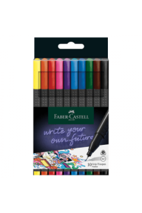Flomaster fineliner 0,4mm Grip 10boja Faber Castell 151610 sortirano blister ~ 1/10 - slika proizvoda