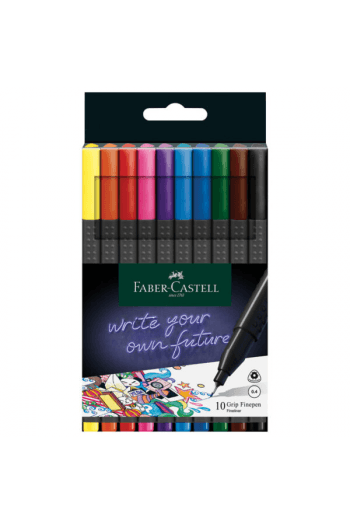 Flomaster fineliner 0,4mm Grip 10boja Faber Castell 151610 sortirano blister ~ 1/10 - slika proizvoda