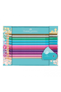 Boje drvene 20boja Sparkle+šiljilo Sleeve mini metalna kutija Faber Castell 201641