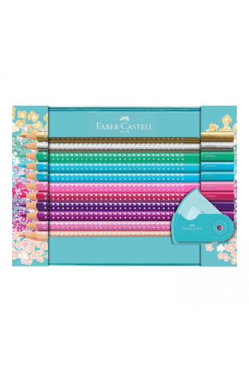 Boje drvene 20boja Sparkle+šiljilo Sleeve mini metalna kutija Faber Castell 201641 - slika proizvoda