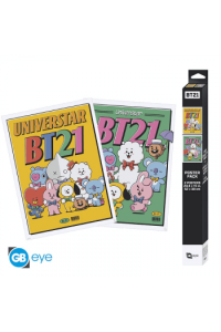 Bt21 - Set 2 Posters Chibi 52X38 - Bt21 Vintage Univertar 2 - slika proizvoda