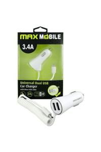 MAXMOBILE AUTO ADAPTER USB DUO CC-D016 3.4A + MICRO USB bijeli - slika proizvoda