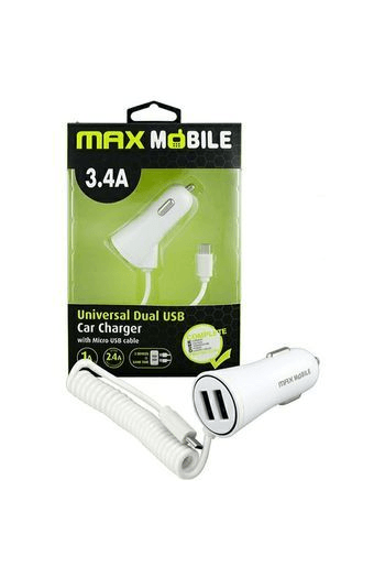 MAXMOBILE AUTO ADAPTER USB DUO CC-D016 3.4A + MICRO USB bijeli - slika proizvoda