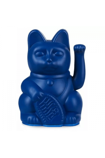 Lucky Cat Mini, Dark Blue, waving cat ca. 6,7 x 5,2 x 9,8 cm plastic  no batt.incl. - slika proizvoda
