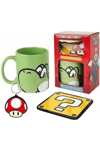 Pyramid Super Mario (Yoshi) Mug Coaster Keychain Gift Set - slika proizvoda