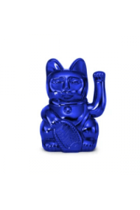 Lucky Cat Cosmic Earth, Shiny Blue, Waving cat, 8,5x10,5x15 cm, plastic, no batt.incl - slika proizvoda