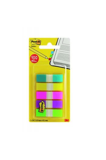 Zastavica 11,9x43,2mm 5 boja x 20L super čvrste Post-it 3M.683-5CB blister 7000101800 - slika proizvoda