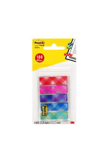 Zastavica 11,9x43,2 mm 5bojax20L Post-it 3M.684 Plaid blister - slika proizvoda