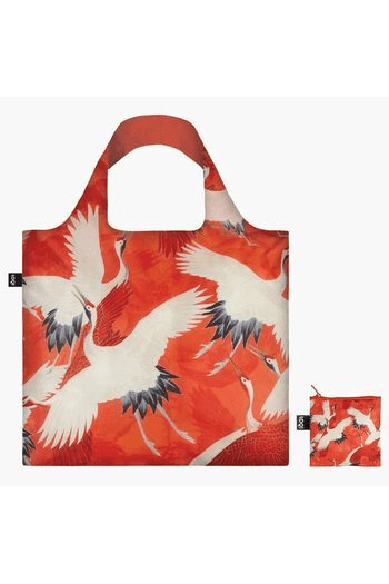 Loqi Wh.Cr-Womans Haori White and Red Cranes Bag - slika proizvoda