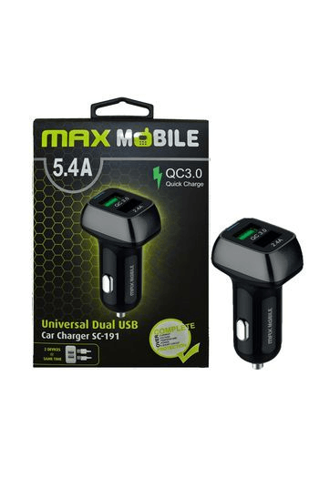 MAXMOBILE AUTO ADAPTER USB DUO SC-191 QC 3.0,27W QUICK CHARGE 5.4A crno-sivi - slika proizvoda