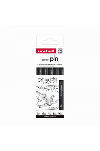 Marker Uni pin set 0.1mm,0.5mm,CS1,CS2,CS3 crni Calligraphy 5,1 - slika proizvoda
