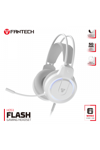 Slušalice žične gaming Fantech 3.5mm+ mikrofon Flash HQ53 bijele - slika proizvoda