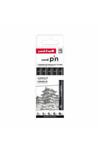 Marker Uni pin set 0.1, 0.3,0.5,0.7,0.9 mm crni Classic 5,1 - slika proizvoda