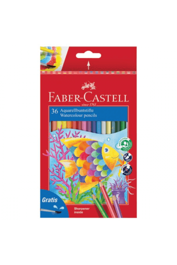 Boje drvene-vodene  36boje+kist+šiljilo Aquarell Faber Castell 114437 blister ~ 1/6 - slika proizvoda