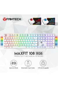 Tipkovnica gaming žična mehanička Fantech Max Fit 108 MK855RGB Space edition bijela