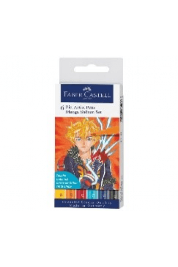 Flomaster Pitt artist 6 boja Manga Shonen Faber Castell 167157 - slika proizvoda