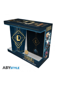 League Of Legends - Pack XXL Glass + Pin + Notebook Hextech Logo