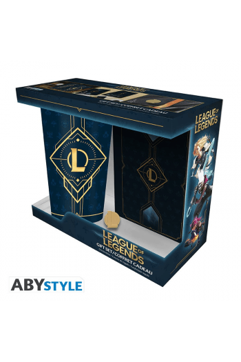 League Of Legends - Pack XXL Glass + Pin + Notebook Hextech Logo - slika proizvoda