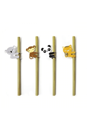 Animal Bamboo Straws S/4 - slika proizvoda