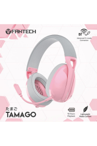 Bluetooth stereo slušalice Fantech BT5.2, 3.5mm + Tip C Tamago WHG01 Sakura ed. Pink