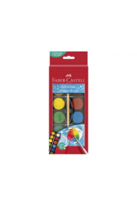 Boja vodena fi 30mm 12boja+kist Faber Castell 125018 blister ~ 1/6