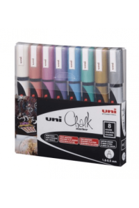 Marker Uni pwe-5m kreda metallic 8  1 pak