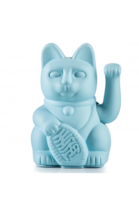Lucky Cat / Light Blue / waving cat / 10,5x8,5x15cm / plastic / no batt. incl.