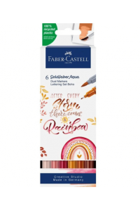 Marker obostrani akvarel 6 boja Lettering BoHo Goldfaber Faber Castell 164518