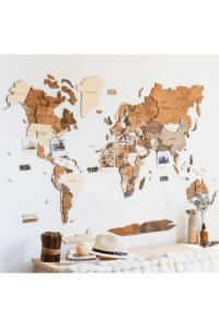 3D Karta Svijeta - Miss Wood 150x90