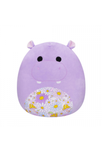 SQU: SQUishmallows 20cm W19 - Hanna - Ljubičasti Nilski Konj S Cvjetnim Trbuhom