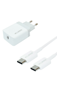 Kućni punjač + Class USB-C PD 20W brzi + kabel tip C na tip C bijeli - slika proizvoda