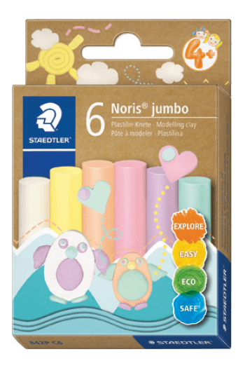 Plastelin 6 boja Noris jumbo Staedtler 842P C6 pastel blister - slika proizvoda
