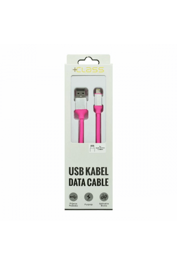 USB kabel + Class iphone 6/7/8/X/XS/11 silikonski, USB na lightning 1.2m rozi - slika proizvoda