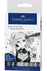 Flomaster Pitt artist Manga Basic set pk8 Faber Castell 167107 blister - slika proizvoda