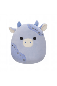 SQU: SQUishmallows 30cm - Marzio - Svijetlo Plava Baršunasta Krava S Plavim Mrljama