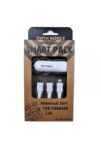 Smart pack auto adapter USB SC-198 2.4A+A+ 3u1 kabel - slika proizvoda