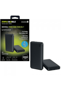 Maxmobile power bank storm K8-7 20000mAh 20W PD USB-C crni