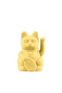 Lucky Cat Mini  waving cat  yellow ca. 6,7 x 5,2 x 9,8 cm  plastic  no batt.incl.