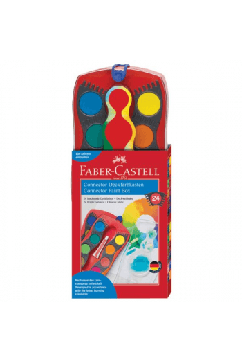 Boja vodena fi 24mm 24boje+bijela tempera Connector Faber Castell 125031 ~ 1/15 - slika proizvoda