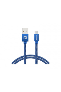 Swissten Kabel Usb/Microusb, Platneni, 3A, 2M, Plavi - slika proizvoda
