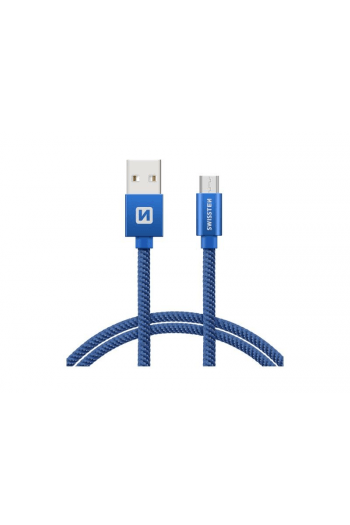 Swissten Kabel Usb/Microusb, Platneni, 3A, 2M, Plavi - slika proizvoda